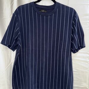 Zara Blue and White Short Sleeve Tee